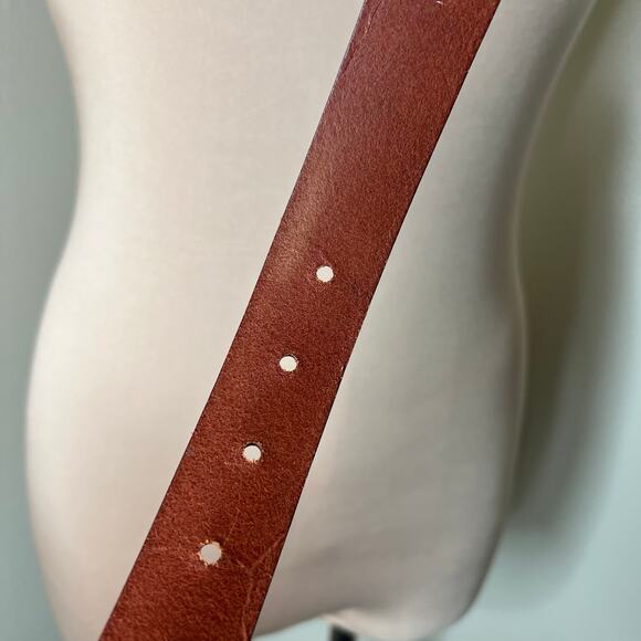Vtg Veari Leather Belt 44 Mens Brown Mexico Silver Buckle Adjustable Deadstock - Picture 10 of 11